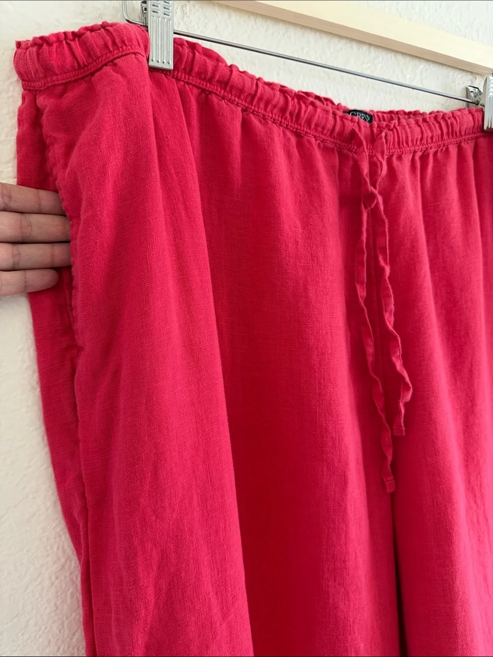 J Crew Soleil Pant Linen Strawberry Sunrise size 2X